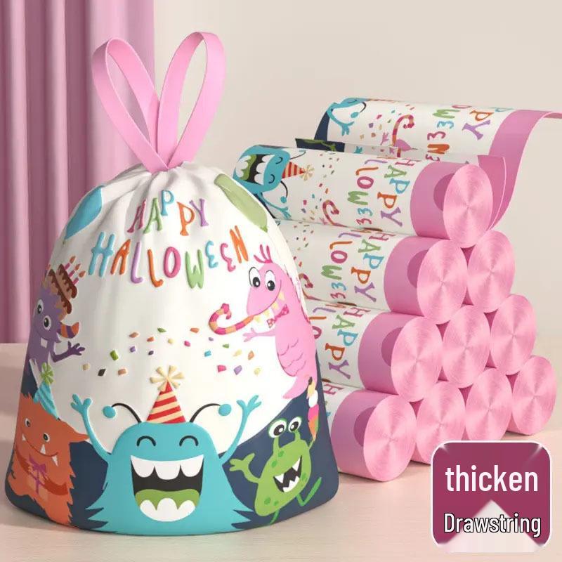 Mugwort Mosquito-Repellent Tear-Free Trash Bag with Drawstring – Extra Thick for Dormitory and Kitchen