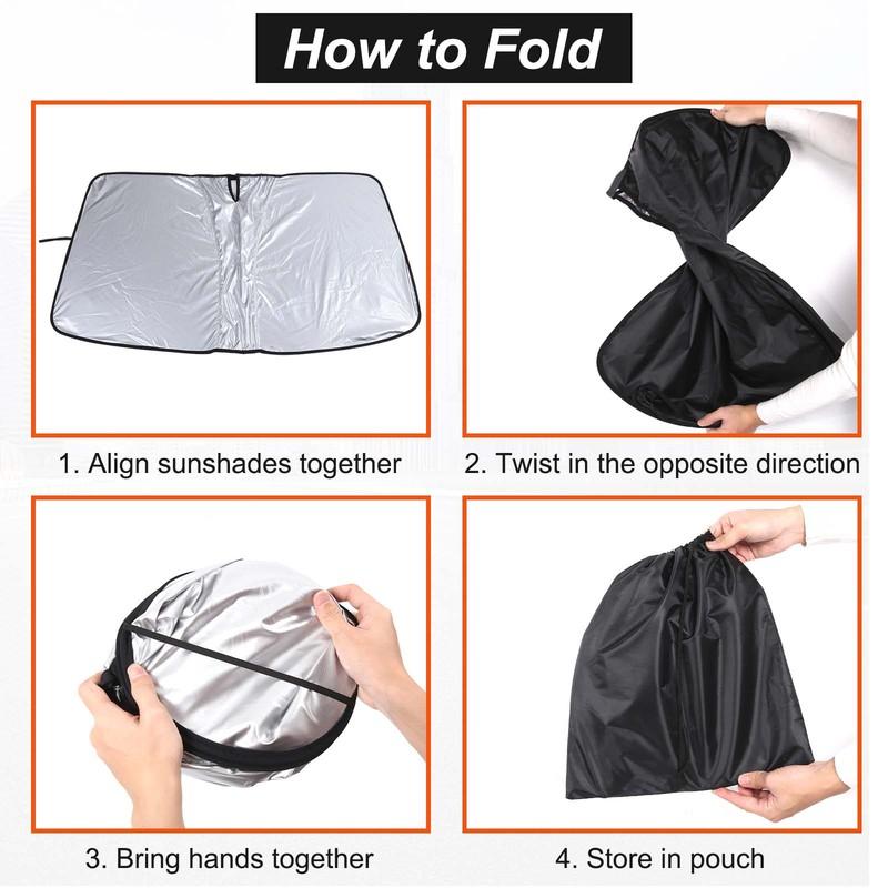 Car Windshield Sun Shade Blocks Ray Reflector Visor Shield Cover Foldable Car Accessories For Kia Sorento UM MQ4 2015-