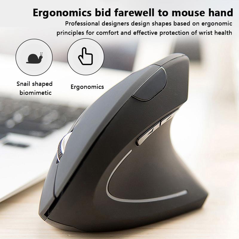 Vertical Mouse Ergonomic 2.4Ghz Wireless Optical Mice 3 Adjustable 6 Buttons For Laptop Pc Computer Desktop