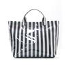 Stylish Striped Pvc Tote Bag Large-capacity Handbag Lightweight Portable Travel Shoulder Bag Casual Waterproof Shopping Bag