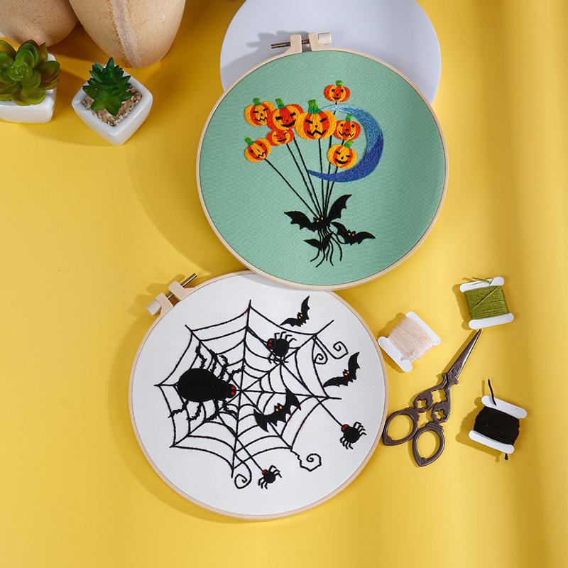 Diy Handmade Embroidery Material Package, Halloween Pumpkin Bat Ghost European And American Festivals Christmas