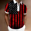 Independent Station Hot Sale Men'S Polo Shirt 3D Digital Printing Casual Trend Zipper Short Sleeve Shirt