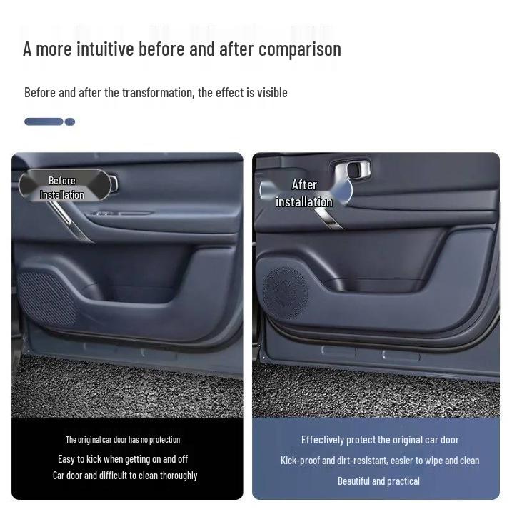 Leapmotor A10 Car Door Leather Kick Mats: Scratch Protection In Original Interior Color.