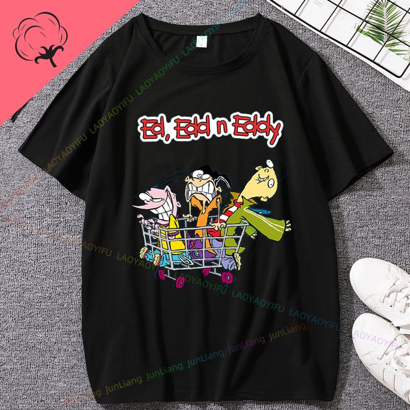Ed Edd N Eddy Man Woman TShirt Cartoon Network TV Show Hip Hop Mens Tee Shirts Funny Tee Mens Tee Cotton Shirts