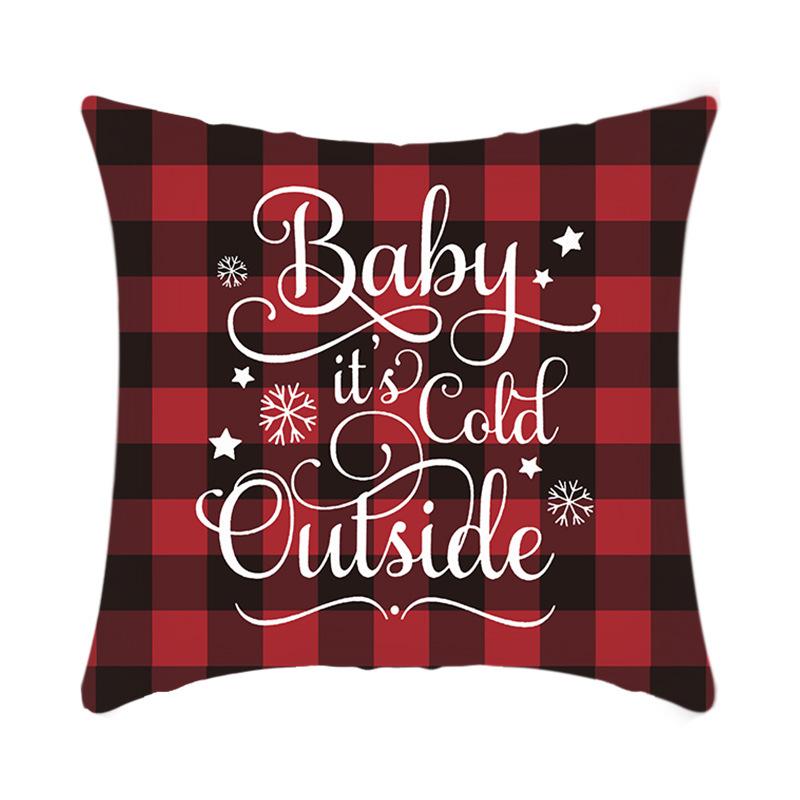 Christmas Bedside Cushion Cover Office Nap Pillow Cover Short Plush Printed Cushion Cover