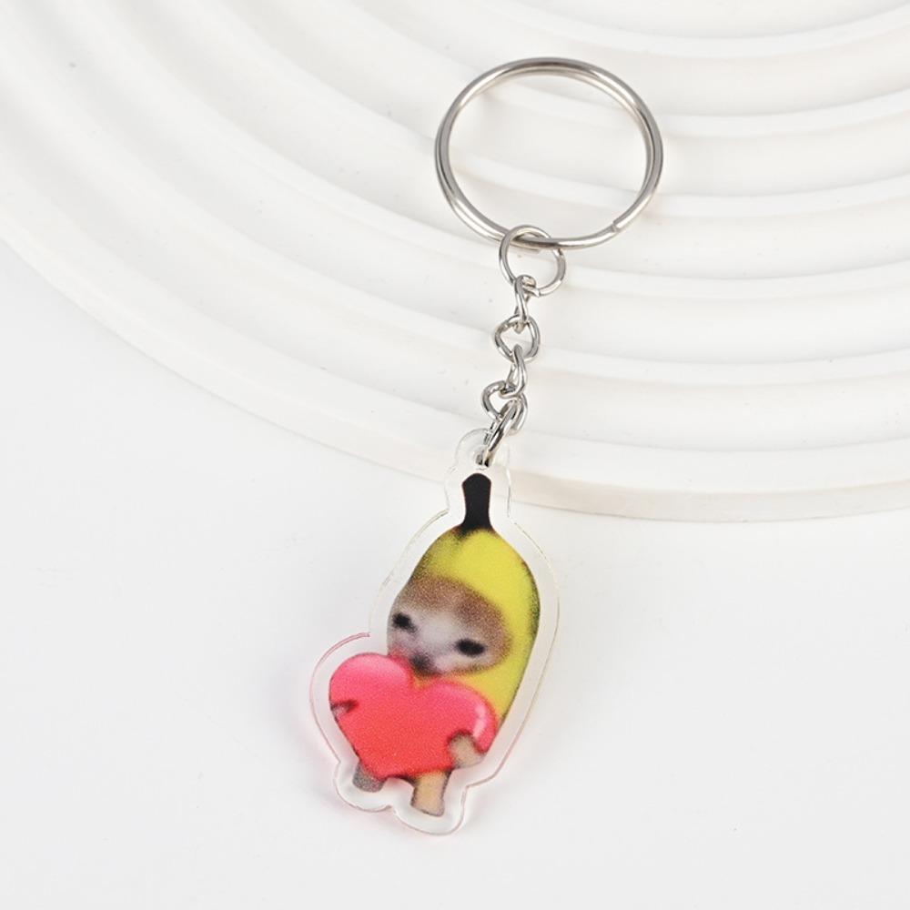 Cartoon Funny Cat Pendant Key Ring Resin Bag Pendant Keyring Bag Decration Car Key Chains  Men
