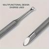 Stainless Steel Cuticle Pusher Dead Skin Remover Heavy-Duty Multifunctional with Ergonomic Handle for Home Salon Precision Care