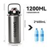 SANTECO Vacuum Insulated Sports Bottle Silver with Shoulder Strap Direct from Japan