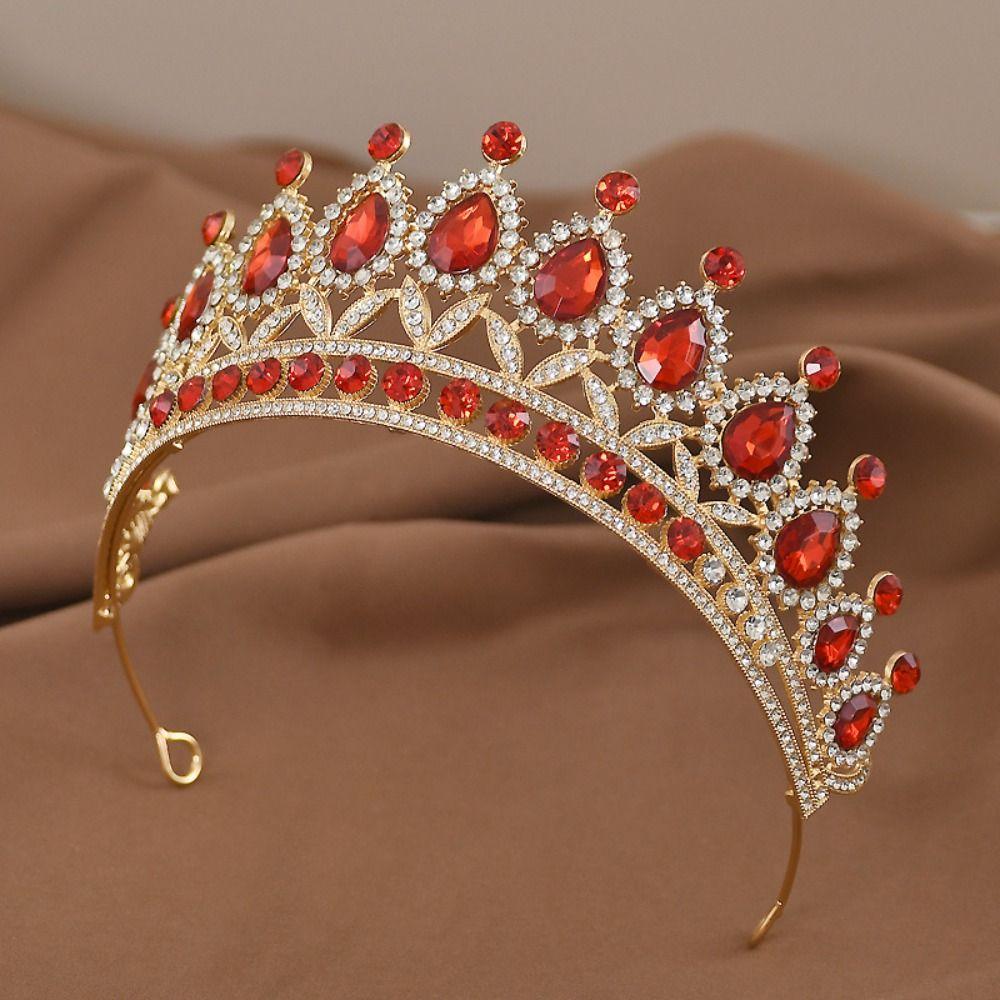 Metal Princess Tiara Shiny Rhinestone Crown Fashion Baroque Crown  Girls