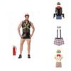 Alluring Firefighter Mens Themed Costume Set Made From Premium Polyester Fabric