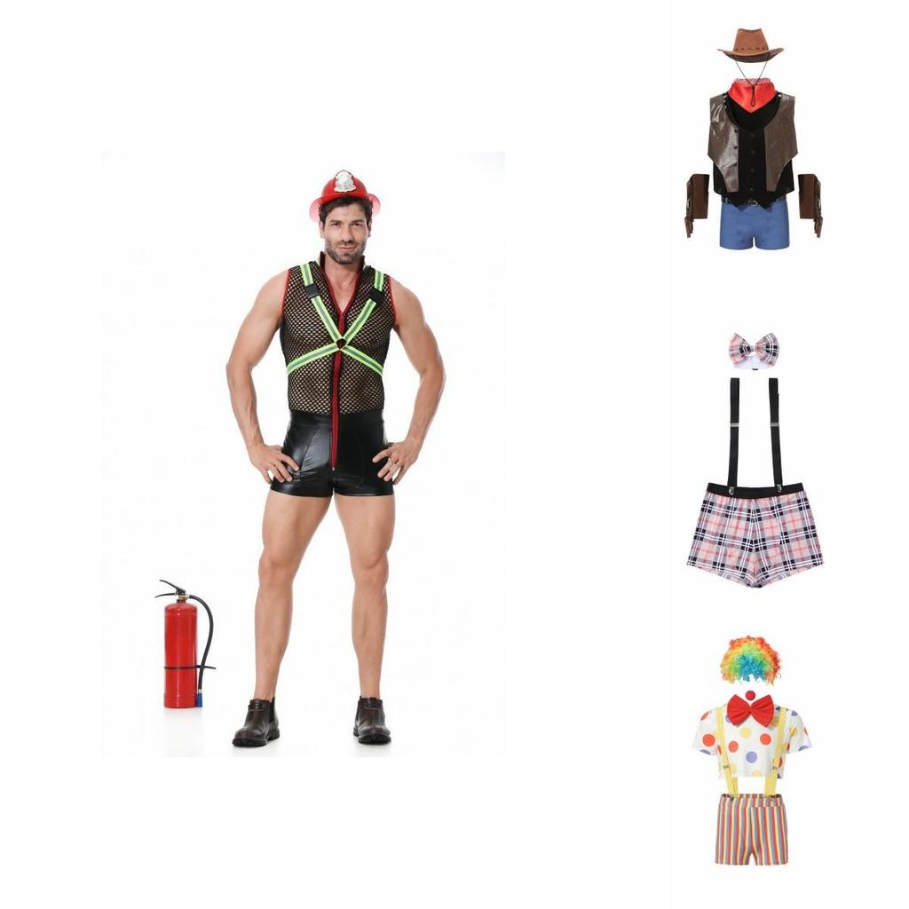 Firefighter Themed Men's Costume Set With Vibrant Colors And Polyester Fabric