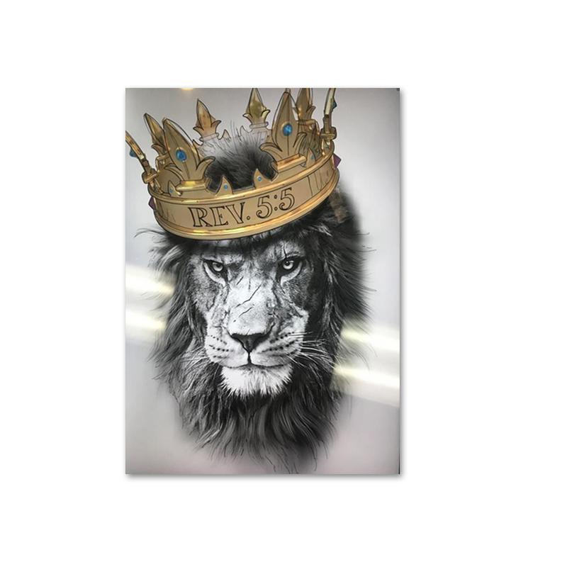 König der Löwen, Tierkunst, Leinwand-Poster und Drucke, moderne Malerei, Wandbilder für Wohnzimmer, Heimdekoration, Cuadros