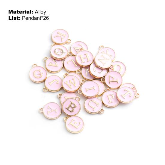 26Pcs Letter Charms DIY Lightweight Round Fashionable 26 Letters Charms Pendant for Bag Decoration