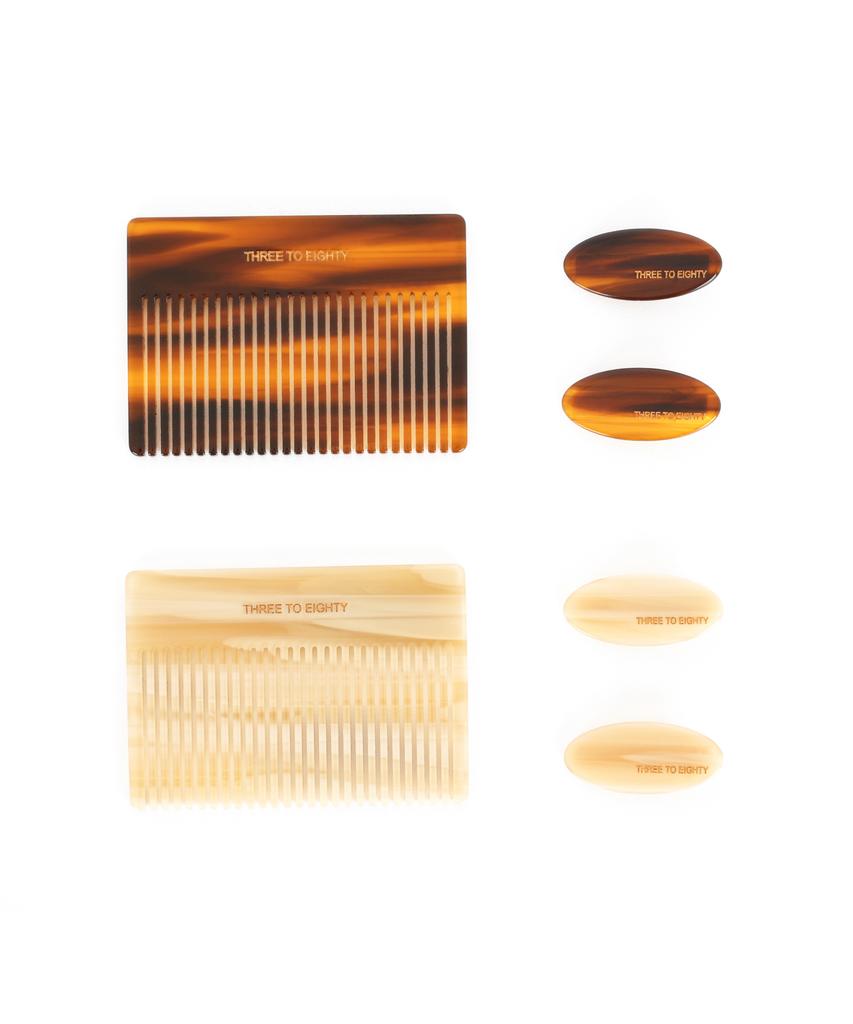 Three To Eighty Marble Hair Pin & Comb Set (2Colors)