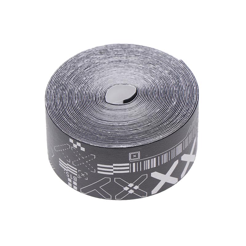 1Roll 500Cm Black White Print Tennis Racket Paddle Head Protection Tape Pu Stickers For Beach Pickleball Racket Sport Parts