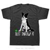 Just Throw Funny Border Collie Dog Lover Men's Clothing Summer Fitness T Shirt Style Oversized T-shirt Streetwear Cotton Tshirt
