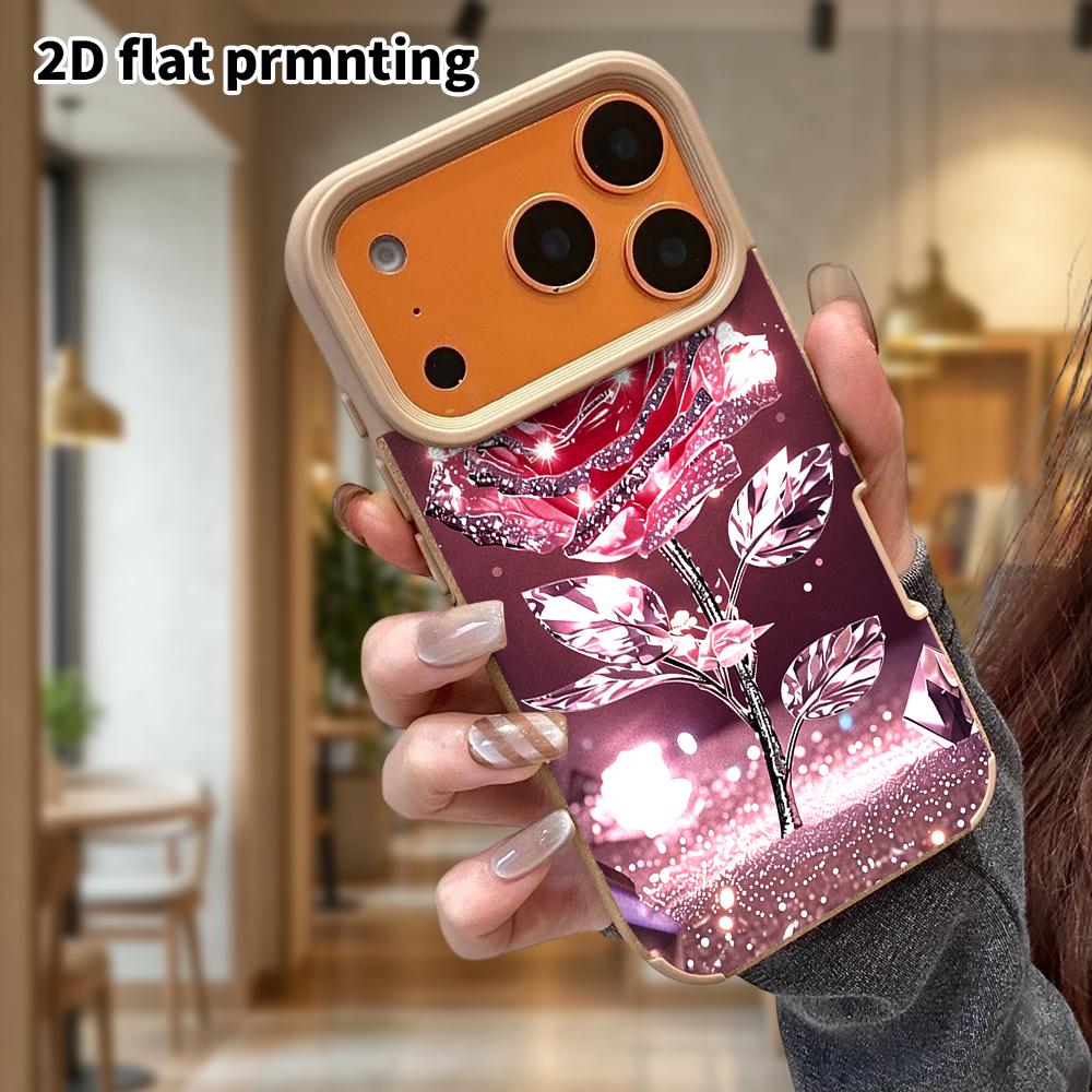 Phone Case: Lambskin 2D Flat Samsung Galaxy A34 A35 M05 M06 S20 S22 S21 FE Plus 5G Protective Case, Crystal Red Rose, Christmas and Halloween Gift