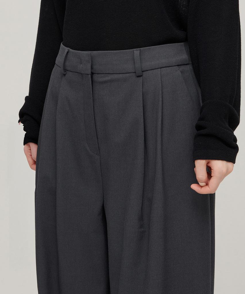 MUSINSA STANDARD WOMAN Women'S Real Wide Belted Slacks [Gray]