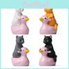 Waterplay Series Pvc Cartoon Duck Felines Miniature Garden Ornaments For Celebrations And Gifts