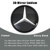 Car Front Grilled Star Emblem LED Illuminated Logo Glossy Black Border and Chrome Silver For Mercedes Benz W204 W245 X204 Class