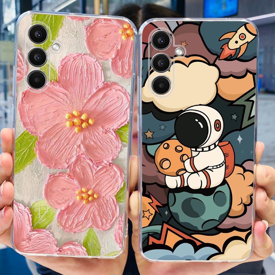 Case For Samsung Galaxy A34 5G 6.6"Cute Cat Astronaut Soft Silicone TPU Cover For Samsung A34 A34 5G Shockproof Phone Case Funda