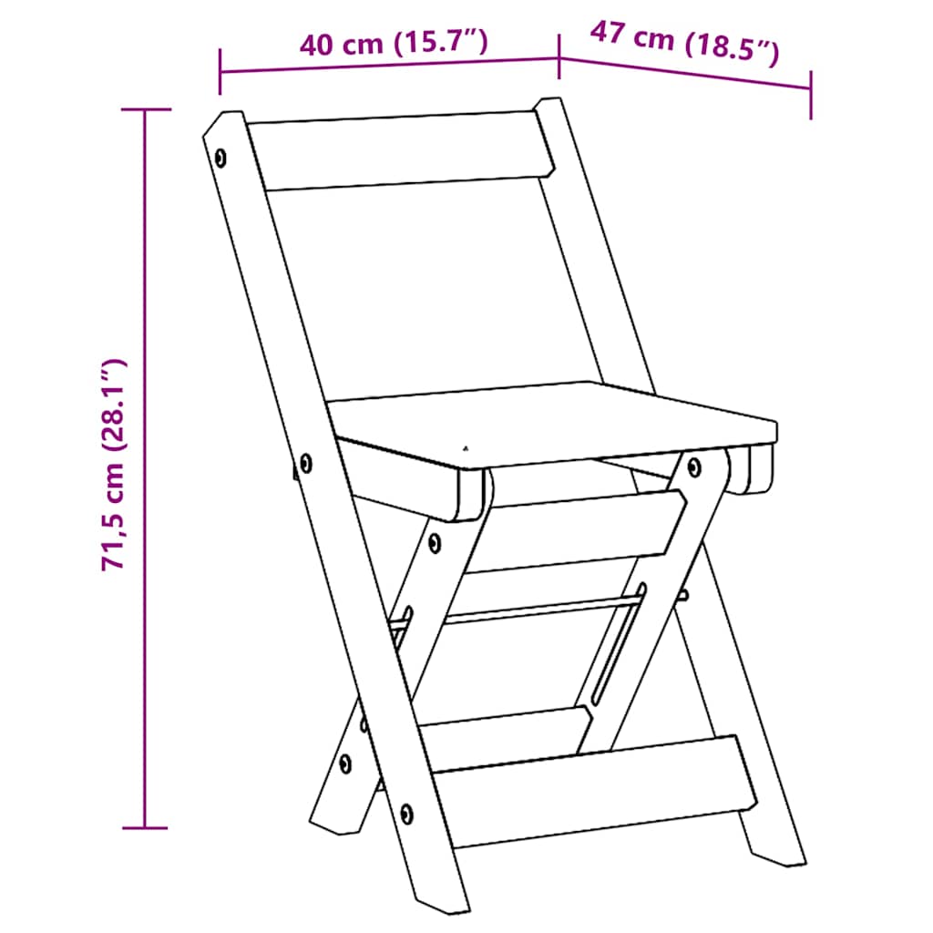 Folding Dining Chairs 4 Pcs Corona White Solid Pine Wood