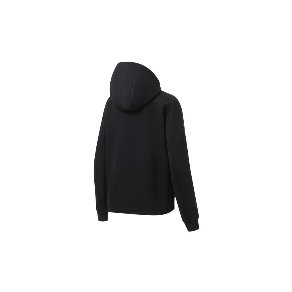 Li Ning Fitness Series Logo Letter Print Reflective Hoodie Women hoodies Black AWDT568-2