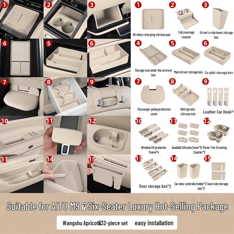 AITO M7 M8 M9 Accessories: Wireless Charger Pad & Interior Trim Mod Kit