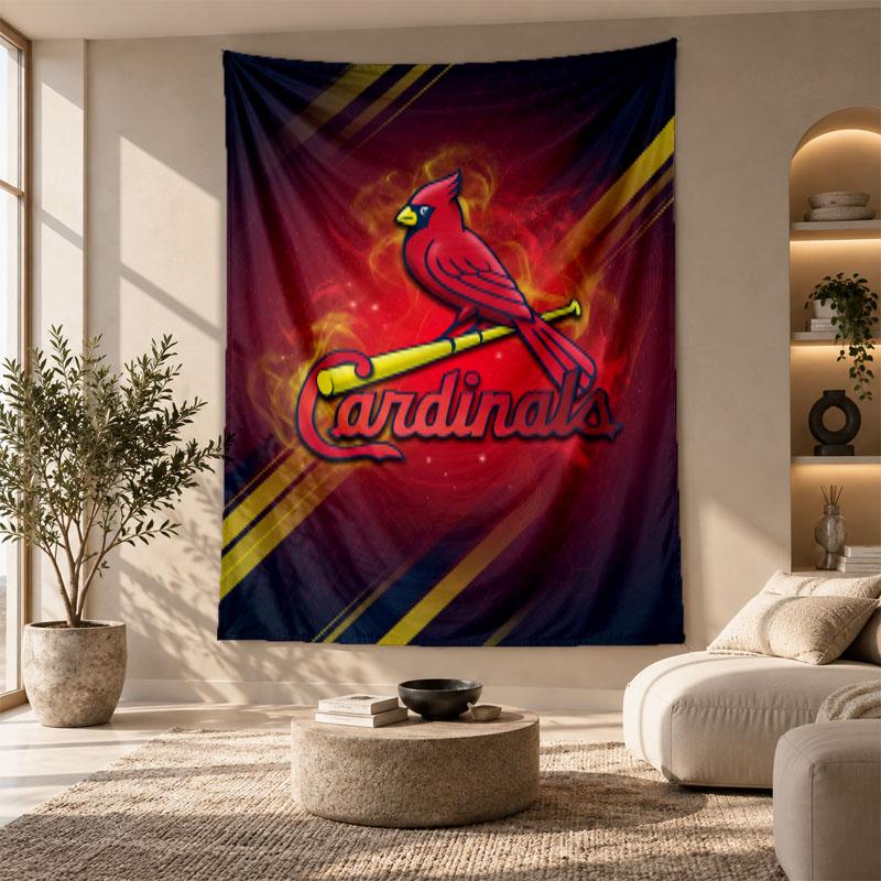 Decorative Tapestry,St. Louis Cardinals Printed Wall Art, Lightweight Wall Hanging For Bedroom Background