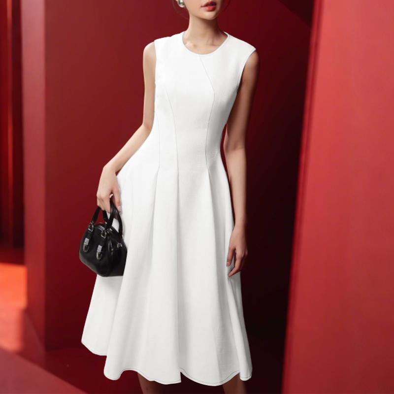 ZANZEA Women Casual Round Neck Summer Sleeveless Dress