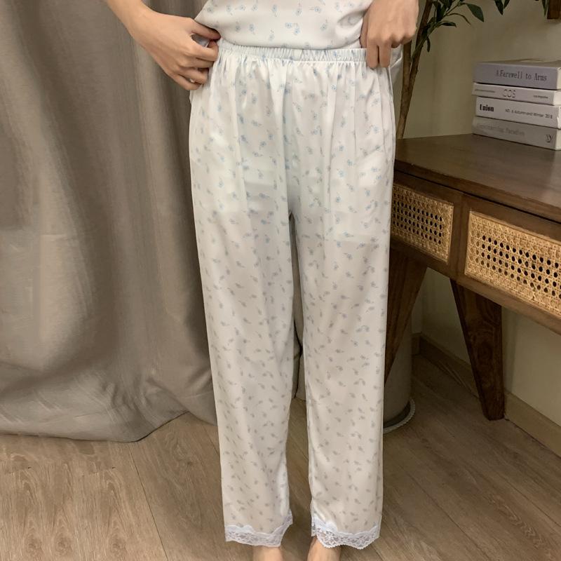 1111 New Pajamas Women's Summer Thin Sexy Lace Hollow Suspender Set Spring and Autumn Wear Large Size Loungewear