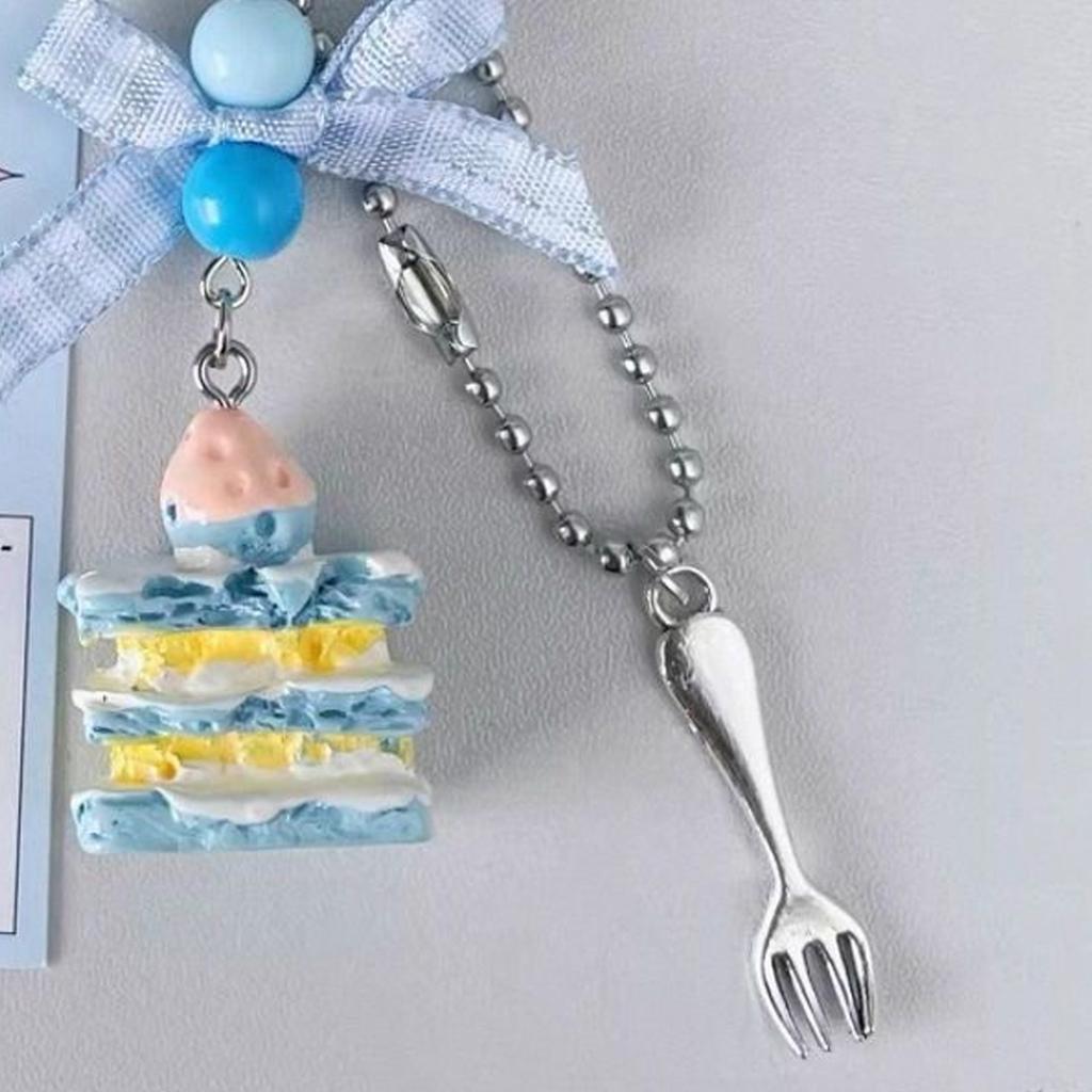 Creative Taro Purple Cream Napoleon Phone Keychain Handmade Beaded Accessory for Women Gift Ideas