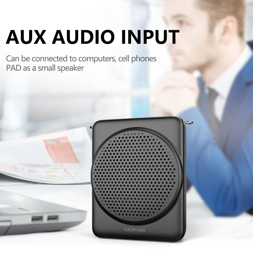 Norwii Mini Voice Amplifier, 3-Hour Quick Charging and 30 Hours of Playback, Portable Voice Amplifier for Teachers, Training, Tour Guides, and More