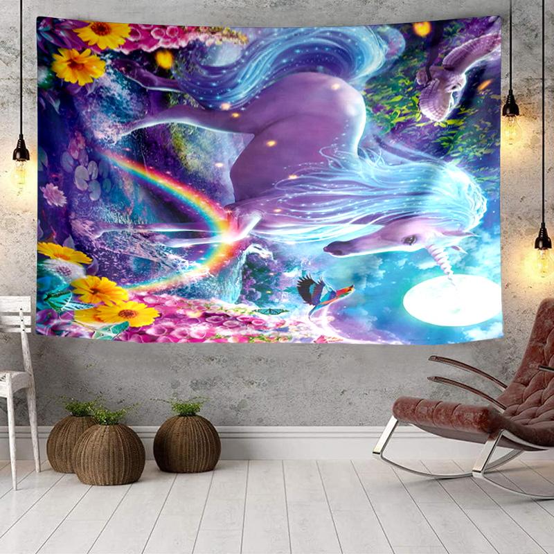 Magical Unicorn Garden Tapestry Room Decoration Wall Hanging for Living Room Bedroom, dormitory, Birthday and Christmas gifts