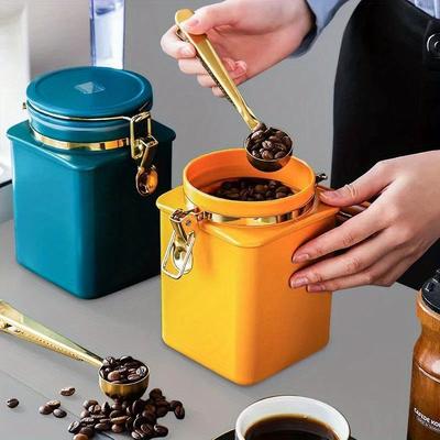 1PC Coffee Pot Sealed Cans One-Way Exhaust Coffee Bean Cans Tea Cans Snack Dried Fruit Storage Jar Sealed Box