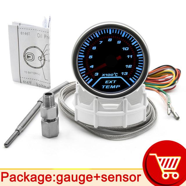 AD Universal 52mm Exhaust Temp Gauge + EGT Sensor Motor Temperature Meter Digital Exhaust Temperature EGT EXT Gauge Turbo Boost