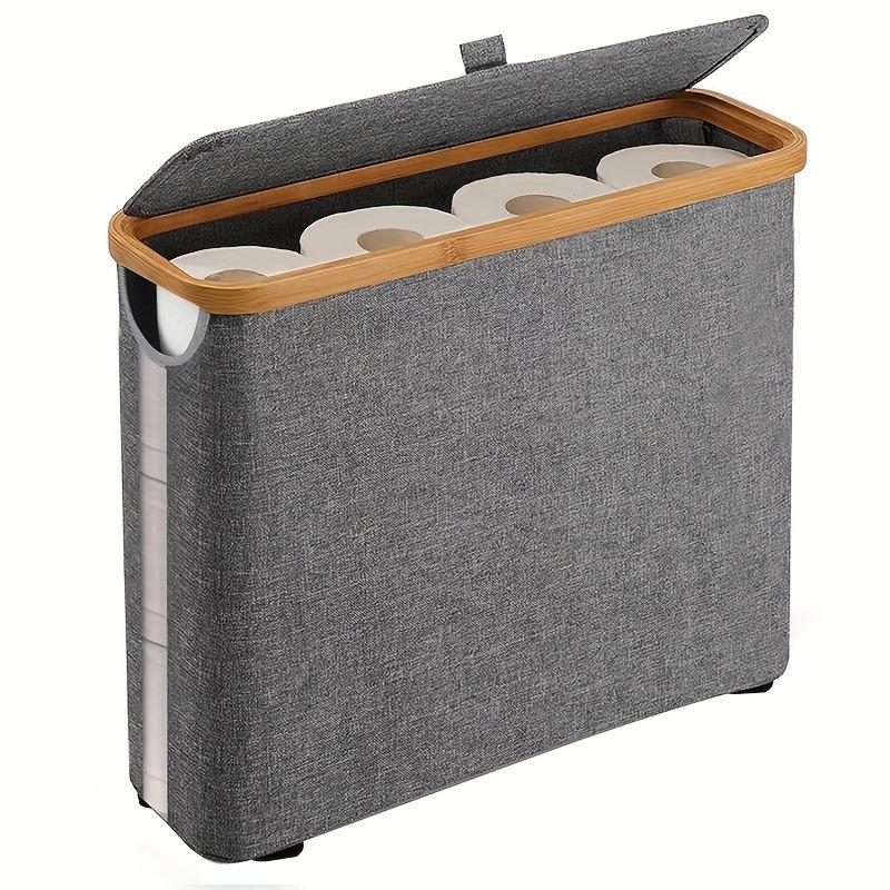Toilet Paper Basket with Lid Large Capacity Easy To Install Toilet Paper Storage Organizer Multi-purpose Toilet Paper Holder