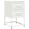 VidaXL Bedside Table White 36x39x60.5 Cm Steel, Cabinet, Side Cabinet, Phone Stand, Bedside Table, Furniture 846468