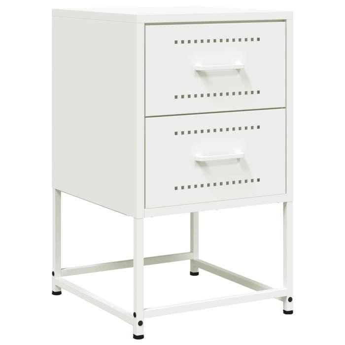 VidaXL Bedside Table White 36x39x60.5 Cm Steel, Cabinet, Side Cabinet, Phone Stand, Bedside Table, Furniture 846468