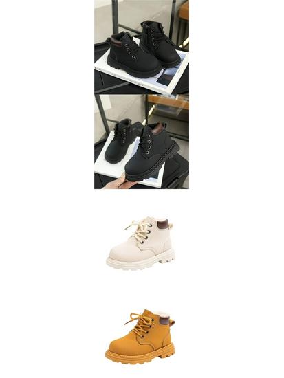 Kids' Plush Martin Boots 2025: Autumn/Winter New British-Style Short Snow Boots for Boys and Girls