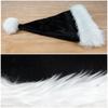 Black Plush Christmas Hat Unisex Xmas Hat For Adults Kids Comfortable Santa Claus Cosplay Supplies Christmas Party Decor Gift