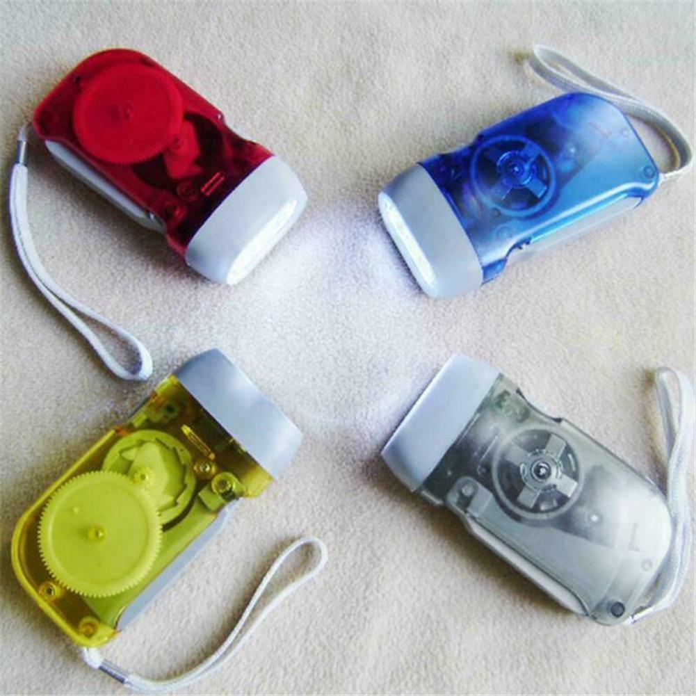 3 Led Hand Pressure Flashlight Super Bright Stable Crank Power Generator Clockwork Flashlight