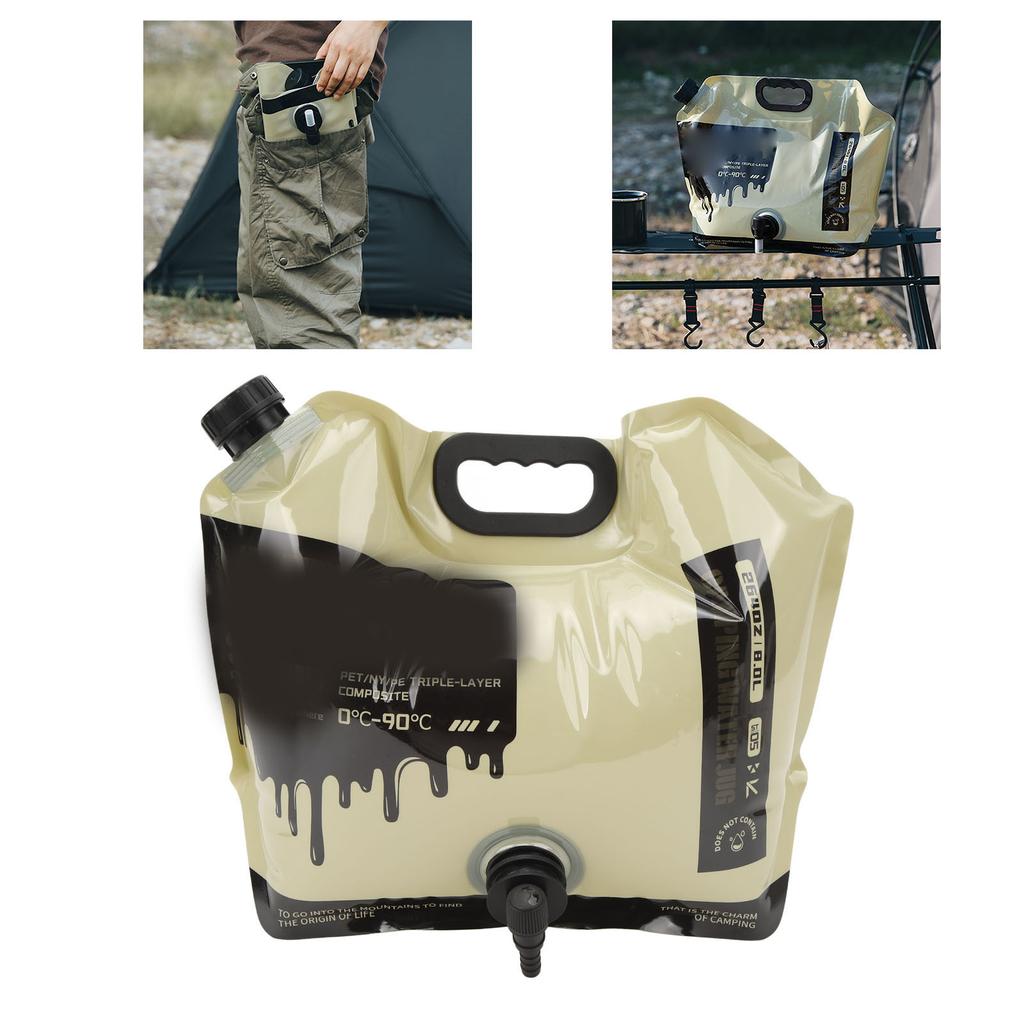 Faltbarer Wasserbehälterbeutel Große Kapazität Tragbar Wiederverwendbar Faltbarer Wasserkrug für Reisen Camping 8L
