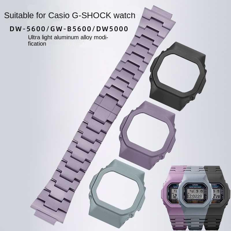 

Модифікований набір безелів ремінця для годинника для Casio G-SHOCK DW5600/DW-B5600/5700 DW-5600 GW-5600 GW-B5600 Корпус із металевим ремінцем із алюмінієвого сплаву 5600