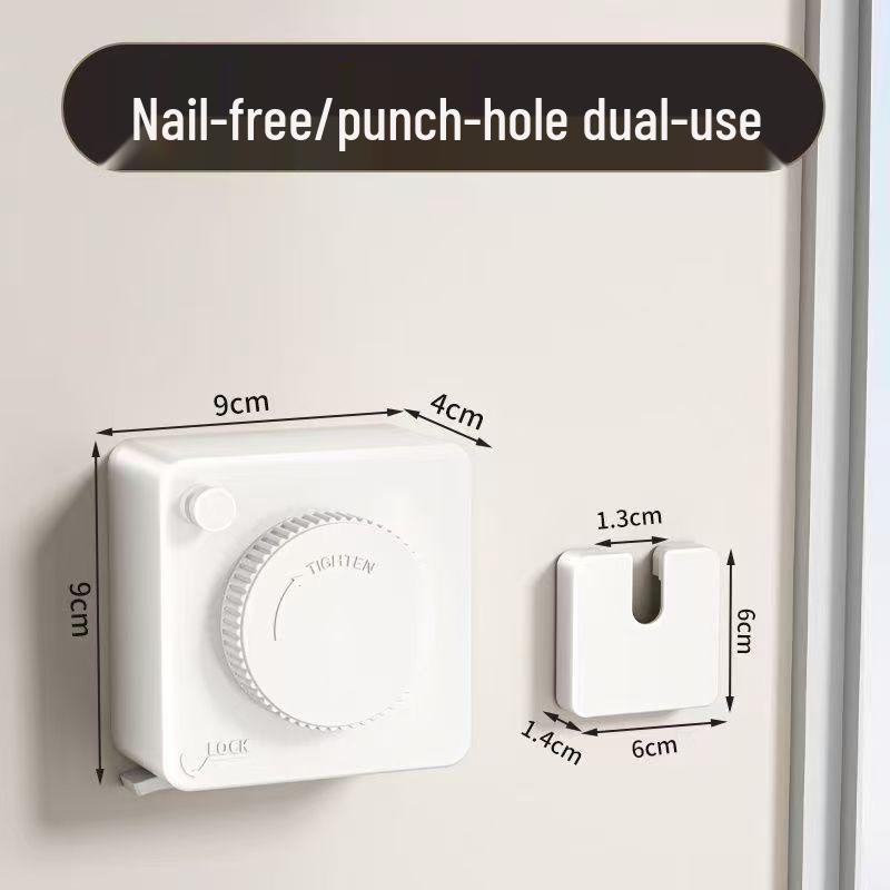 Dual-Line Retractable Indoor Clothesline, Wall-Mounted Stainless Steel, No-Drill Installation