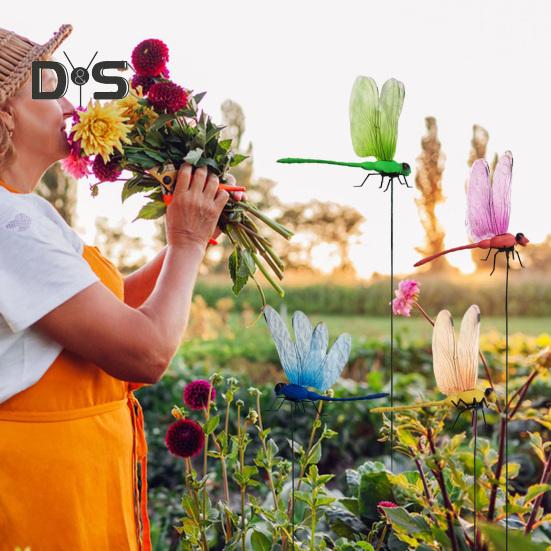 

12Pcs Fake Dragonfly Clip 4 Colors Weather-resistant Waterproof Strong Grip Anti-slip Outdoor Garden Horsefly Killing 3D Dragonfly Decoration Clamp разноцветный