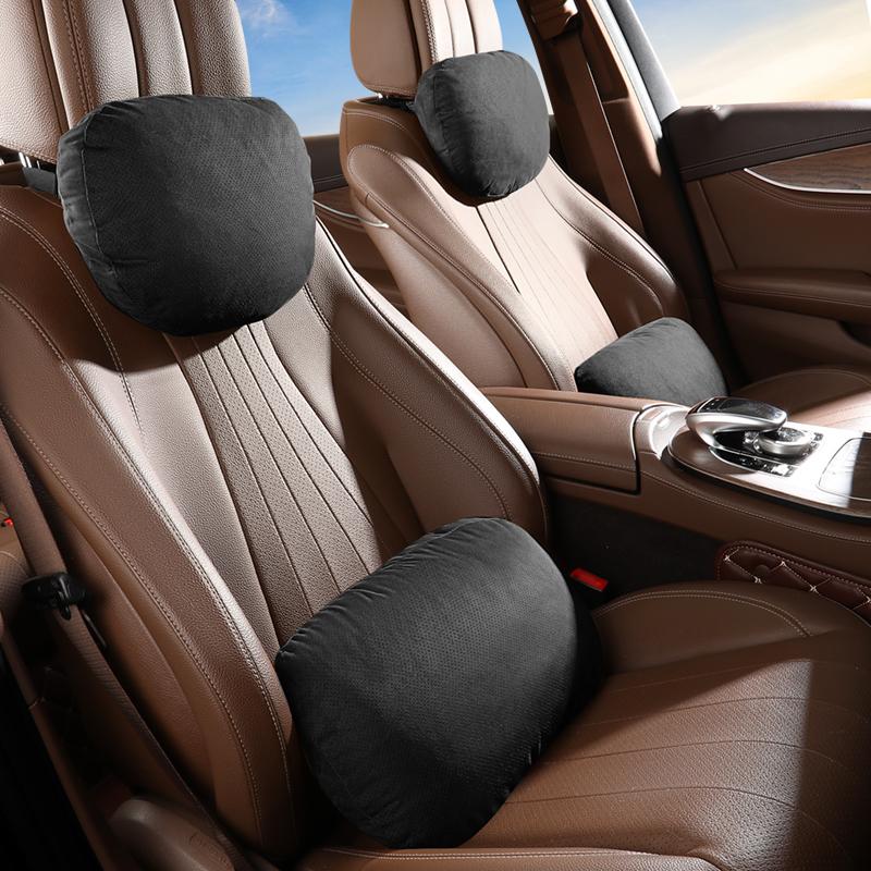 Pernă Respirabilă pentru Tetiere și Zona Lombară a Scaunelor Auto din Piele Velură, Înălțime Reglabilă, Material Premium pentru Confort și Ameliorarea Stresului