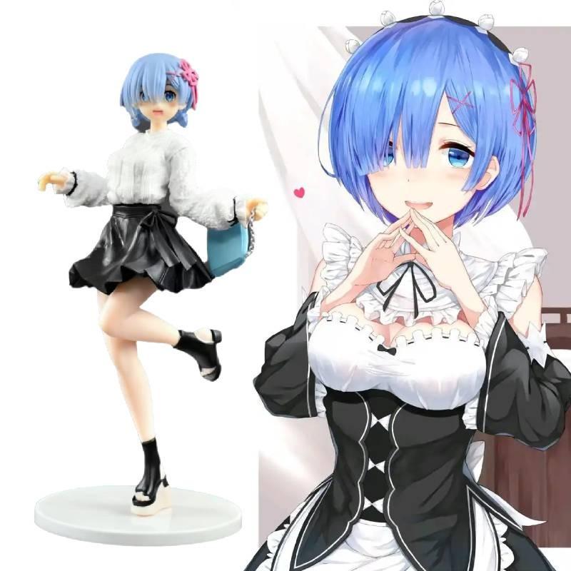 To From Zero Another World Rem Figurine Jk Skirt Anime Model Toys Statuary Gift