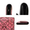 Used 12695 Small Vertical Trifold Wallet 107.55GS97 7942 Calfskin Black Repeat Anagram Pink Women's from Japan AUTHENTIC