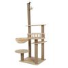 Cat Tree Multilevel Cat Climbing Tower Hemp Cable Covered Scratching Post with Hammock Dangling Toy